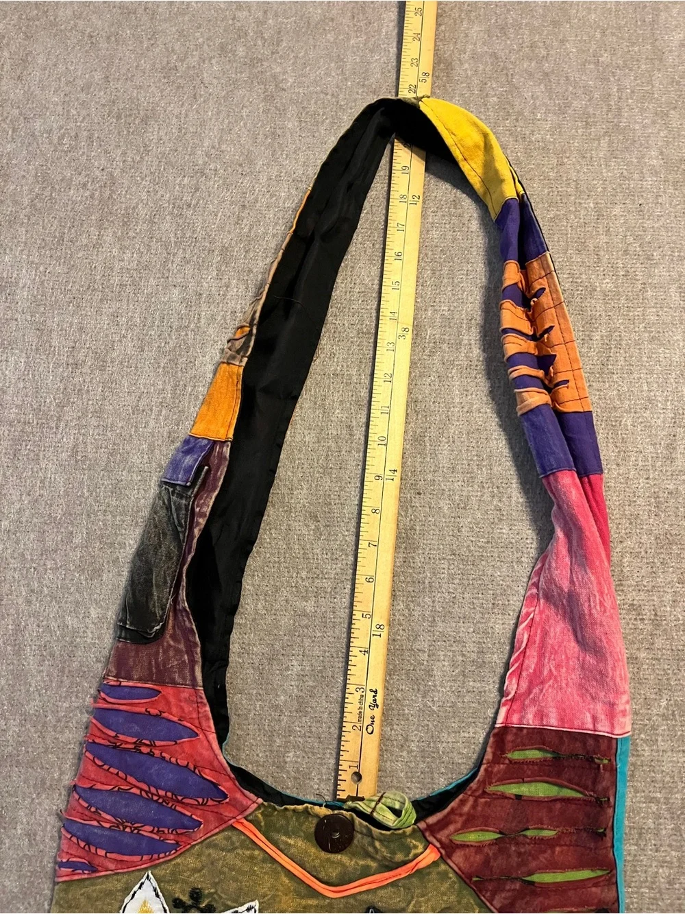 Embroidered Cat Patchwork Hobo Shoulder Bag Made in Nepal